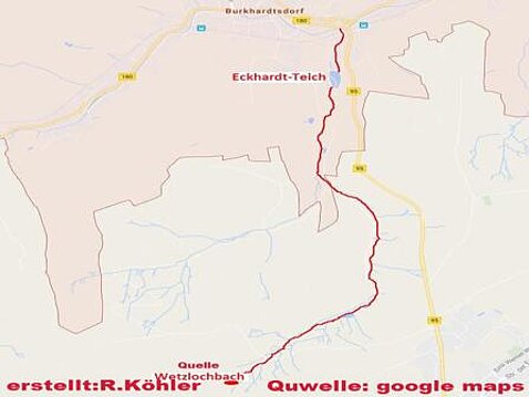 Strecke von Quelle bis